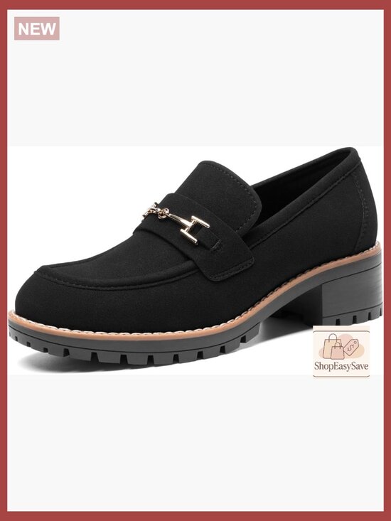 SACFOF Womens Slip On Penny Loafers Platform Chunky Loafer  Chunky Loafers Platform Comfortable Slip-On Dressy Business Casual Classic